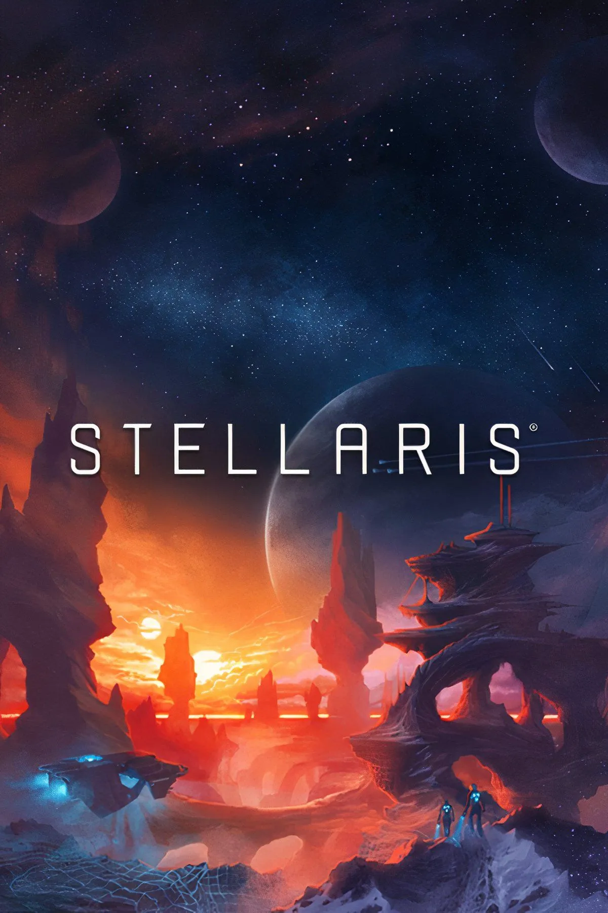 Đế chế thiên hà rộng lớn và tàu chiến khám phá vũ trụ trong Stellaris.