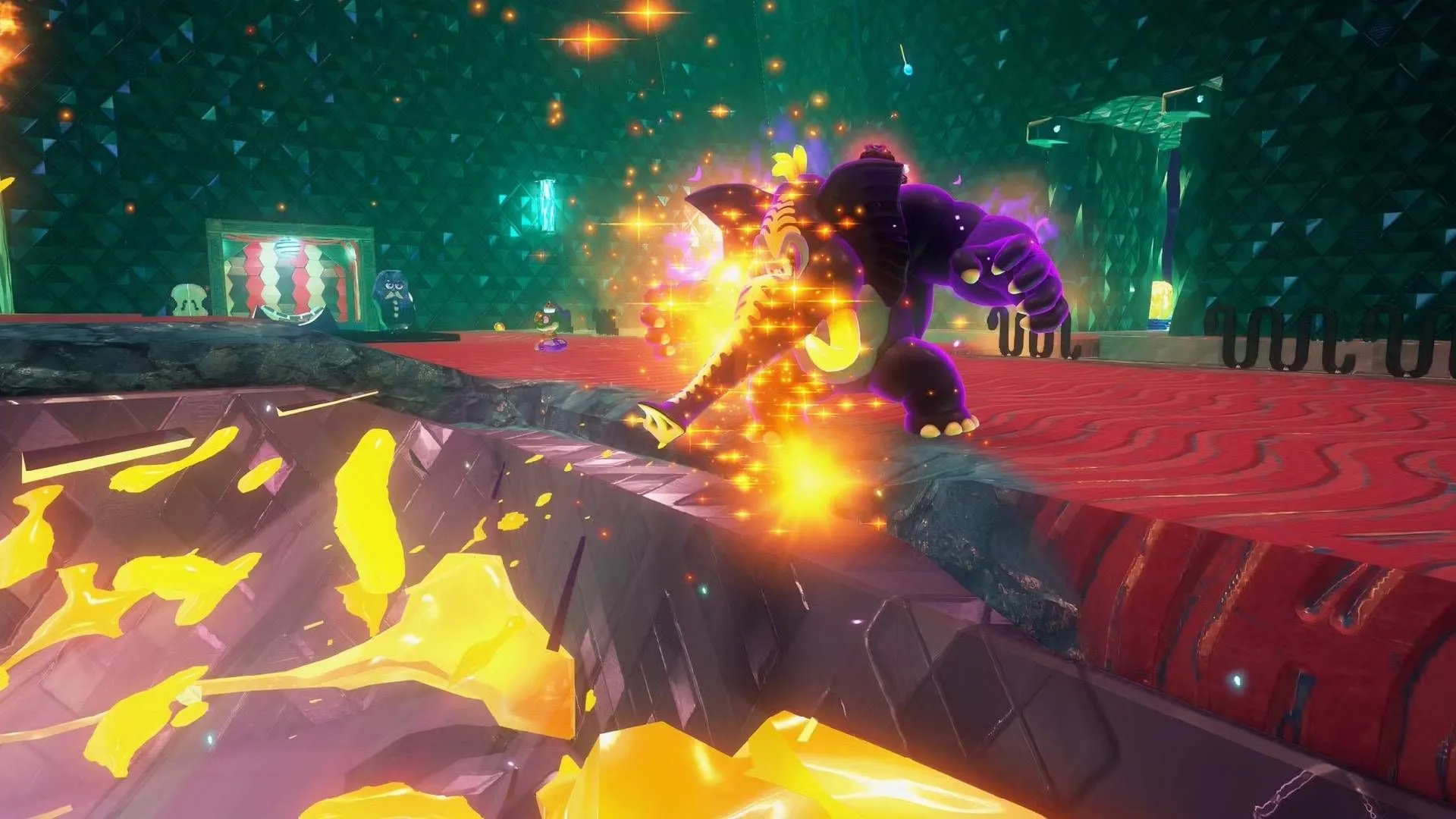 Elephant Bananza của Donkey Kong dễ dàng hút sạch dung nham trong game