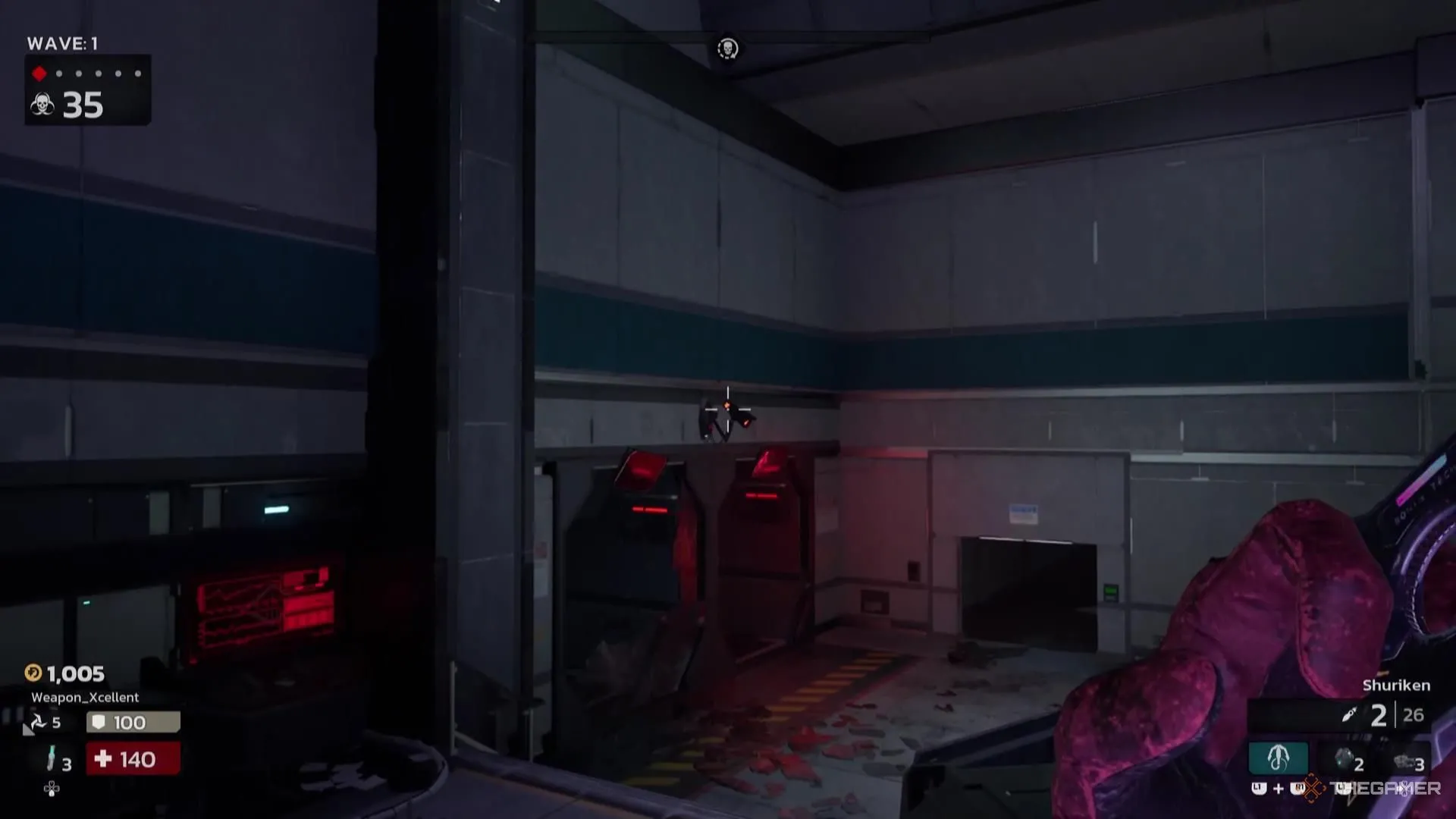 Game thủ nhắm bắn camera ẩn trong Killing Floor 3 để thu thập tài nguyên chế tạo và nâng cấp vũ khí.