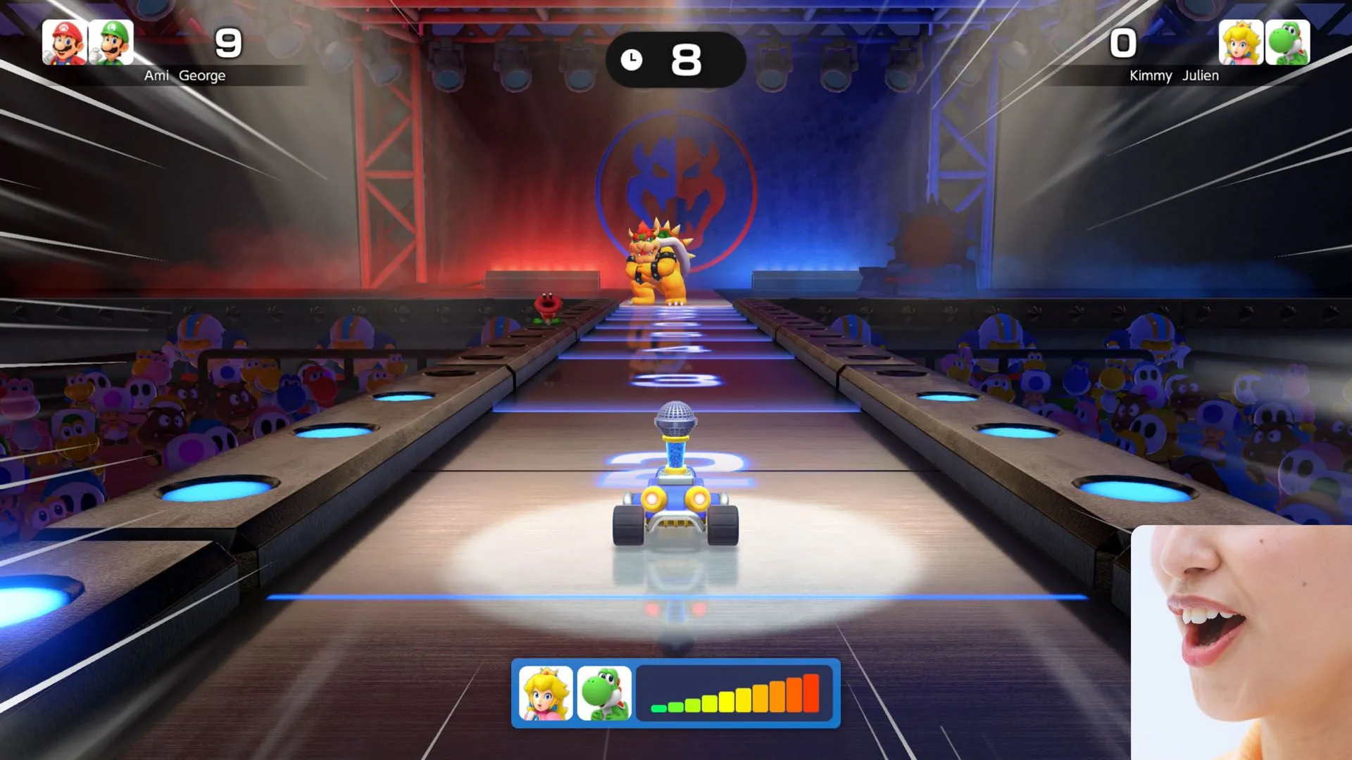 Giao diện chọn nhân vật trong Super Mario Party Jamboree trên Nintendo Switch 2, thể hiện các tùy chọn tùy biến.