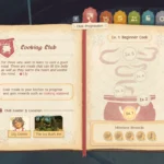 Giao diện nhật ký người chơi Tales of the Shire hiển thị thông tin về các câu lạc bộ, bao gồm phần thưởng và kinh nghiệm nhận được khi tham gia Cooking Club.