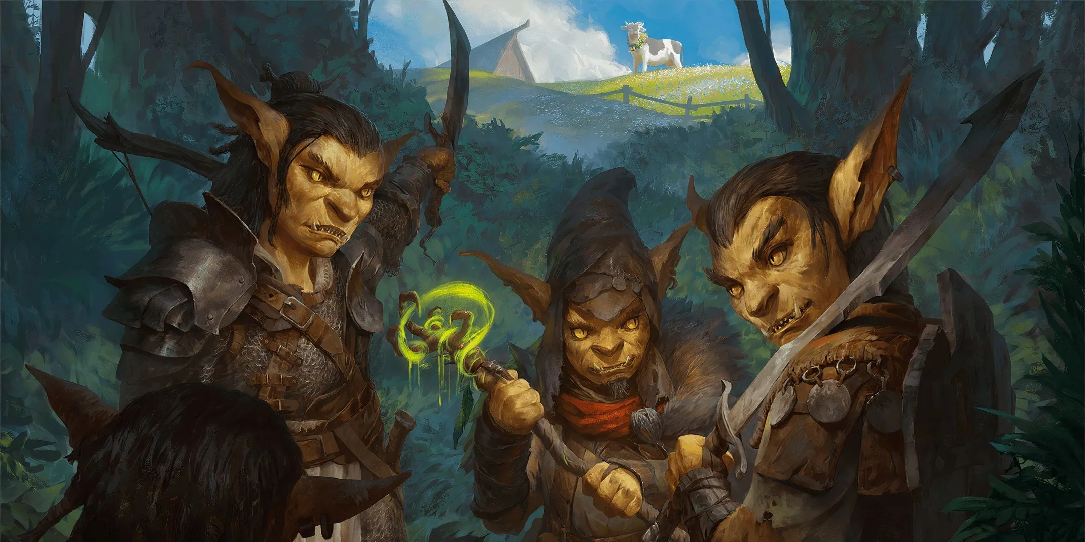 Goblin D&D ẩn mình trong bóng tối, chờ đợi lượt đi