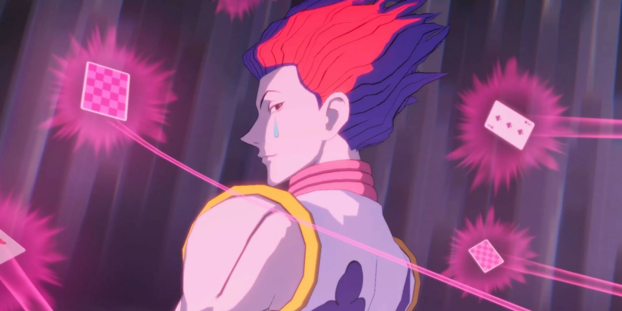Hisoka với nụ cười nham hiểm sẵn sàng chiến đấu trong Hunter x Hunter: Nen x Impact