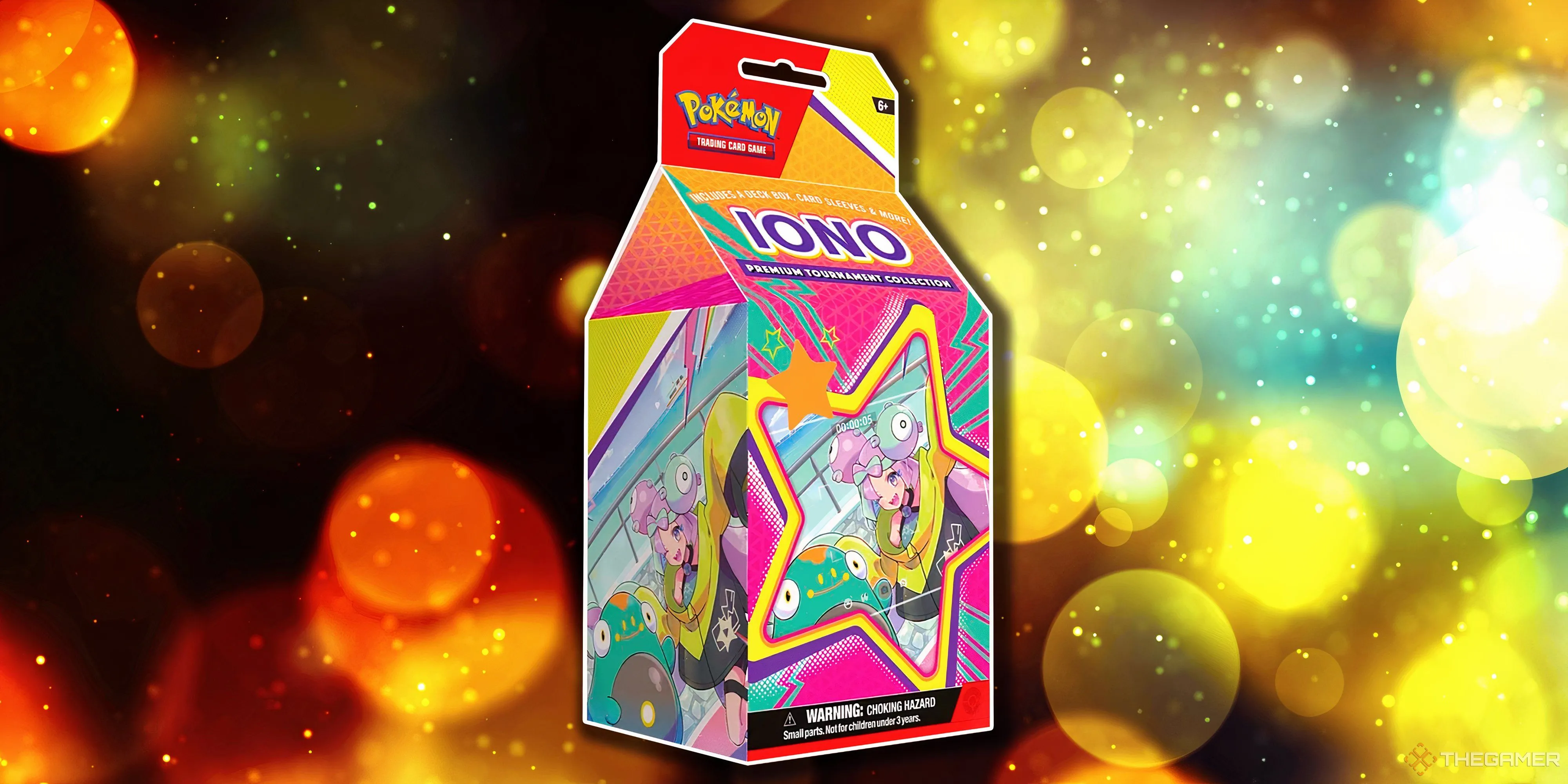 Iono Premium Tournament Collection Box Pokemon TCG với thiết kế ngôi sao