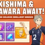 Kei Tsukishima và Koshi Sugawara trong game Haikyuu Fly High