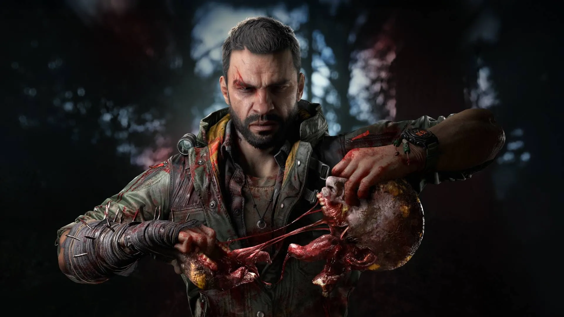 Kyle Crane tung cú đấm xé toạc đầu zombie trong Dying Light The Beast.