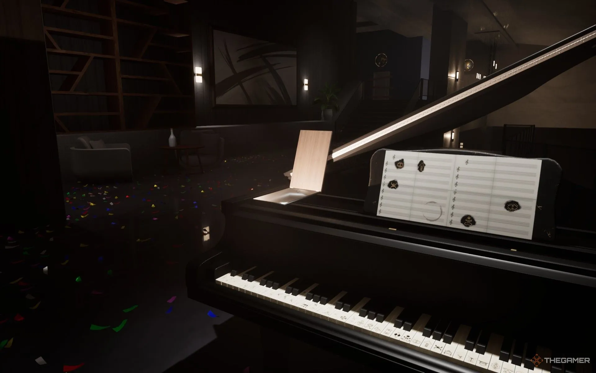 Lấy băng cassette từ đàn piano sau khi giải đố thành công trong Dead Take