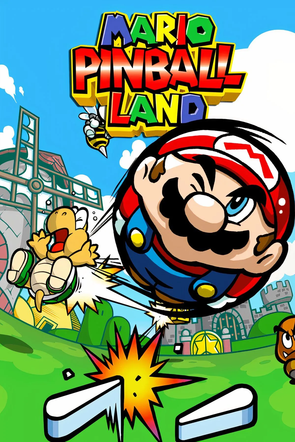 Mario trong dạng quả bóng trong Mario Pinball Land
