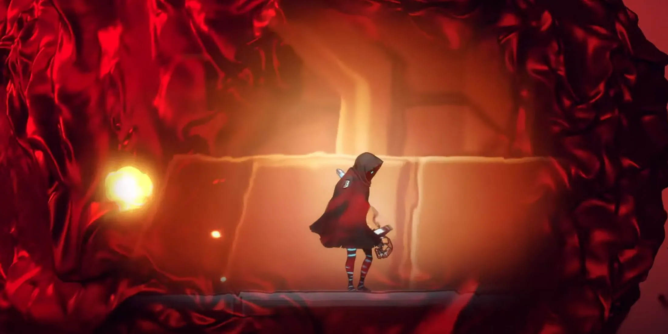 Một phân cảnh chiến đấu kịch tính trong trailer Shadow Labyrinth, cho thấy lối chơi Metroidvania đầy thử thách.