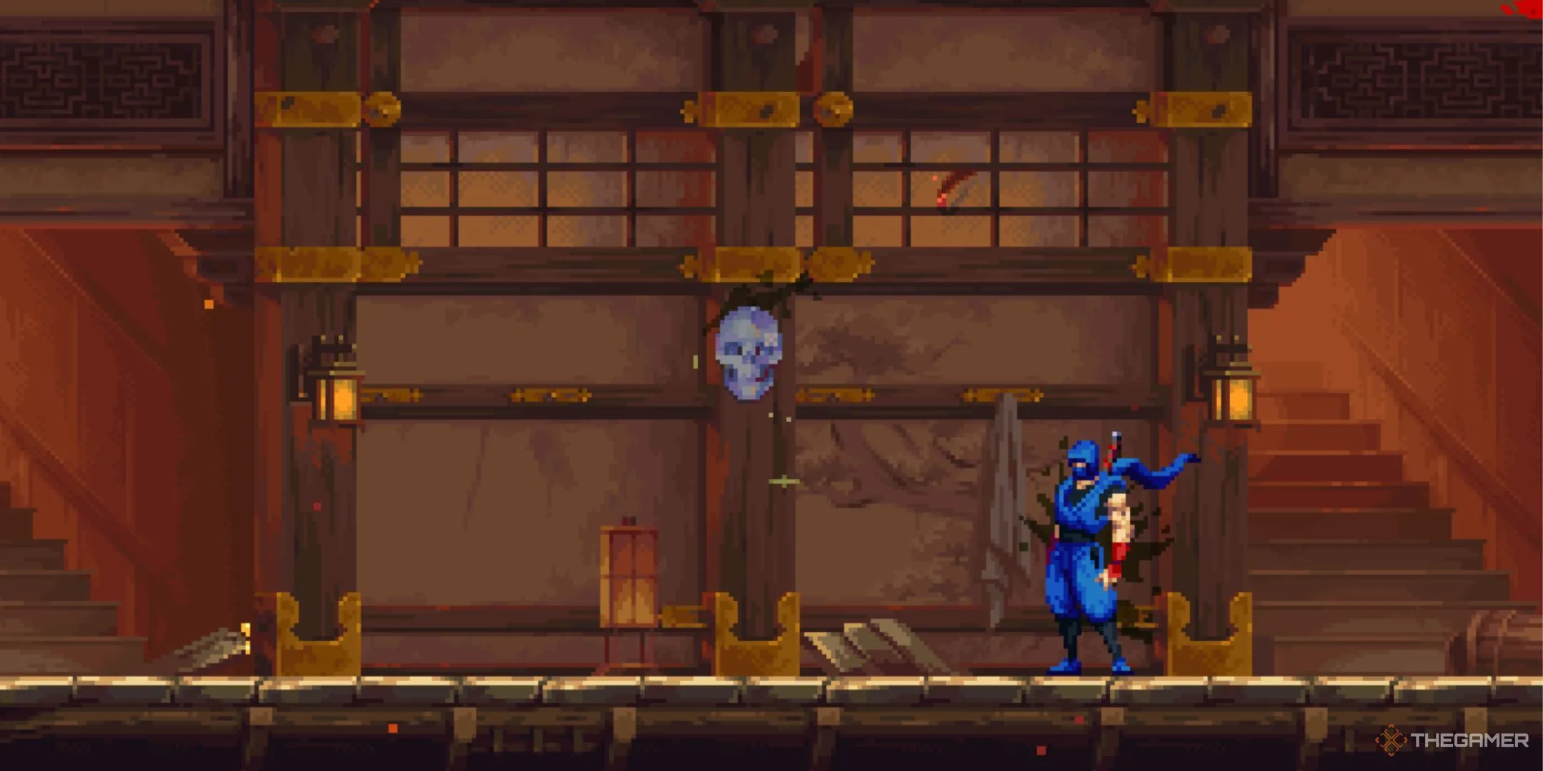 Ninja Gaiden Ragebound] Ryu Hayabusa khám phá Crystal Skull quý hiếm trong màn chơi.