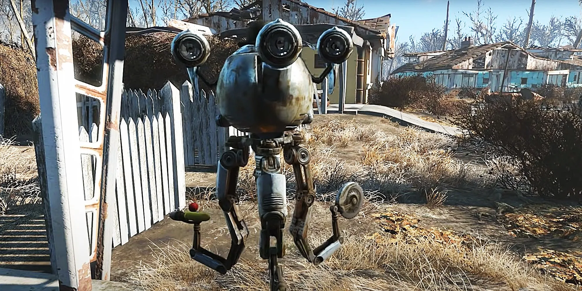 Quản gia robot Codsworth trung thành trong thế giới hậu tận thế Fallout 4.