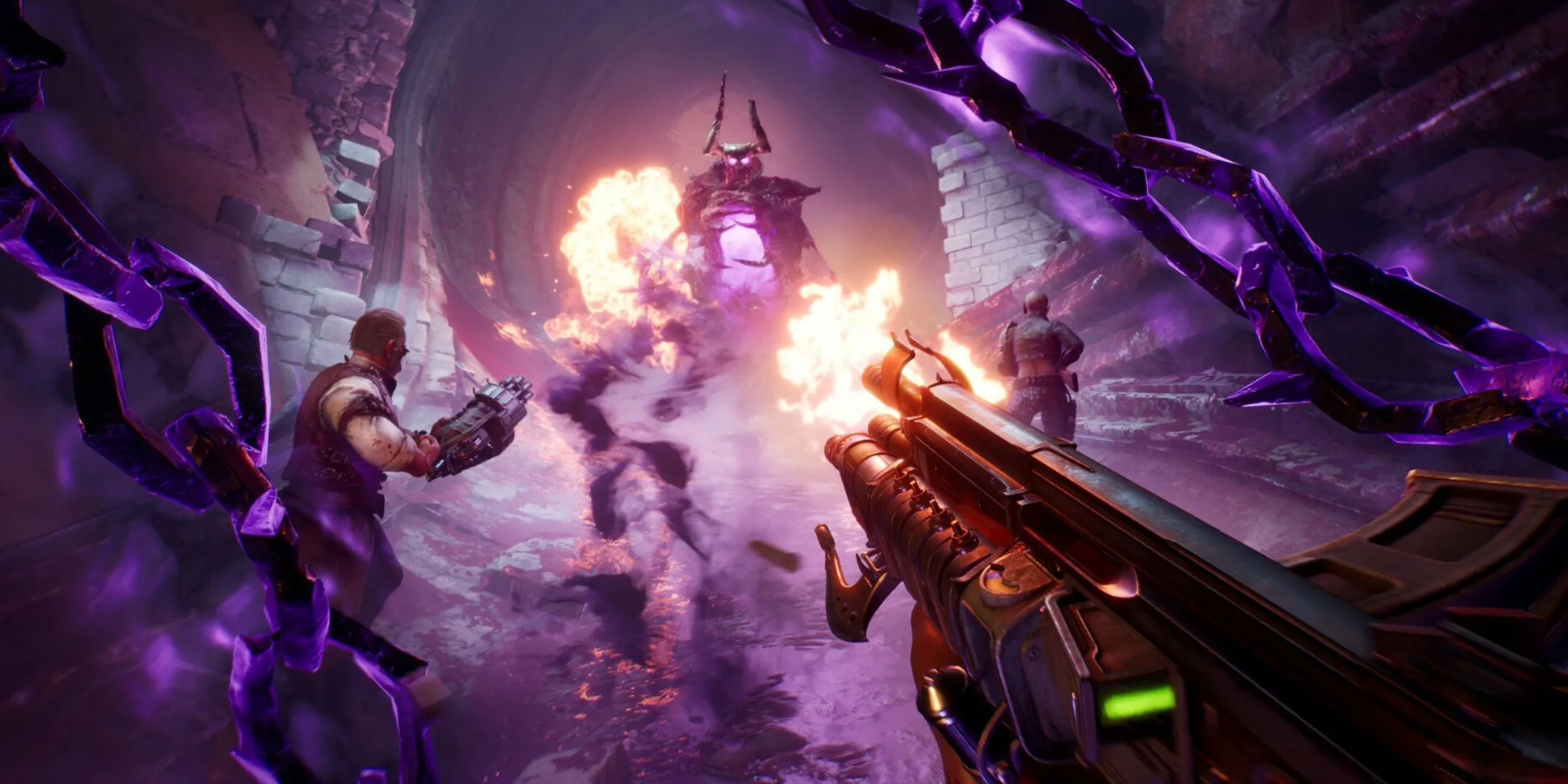 Quỷ Nephilim màu tím trong Painkiller 2025, một trong các biến thể kẻ thù chính của game