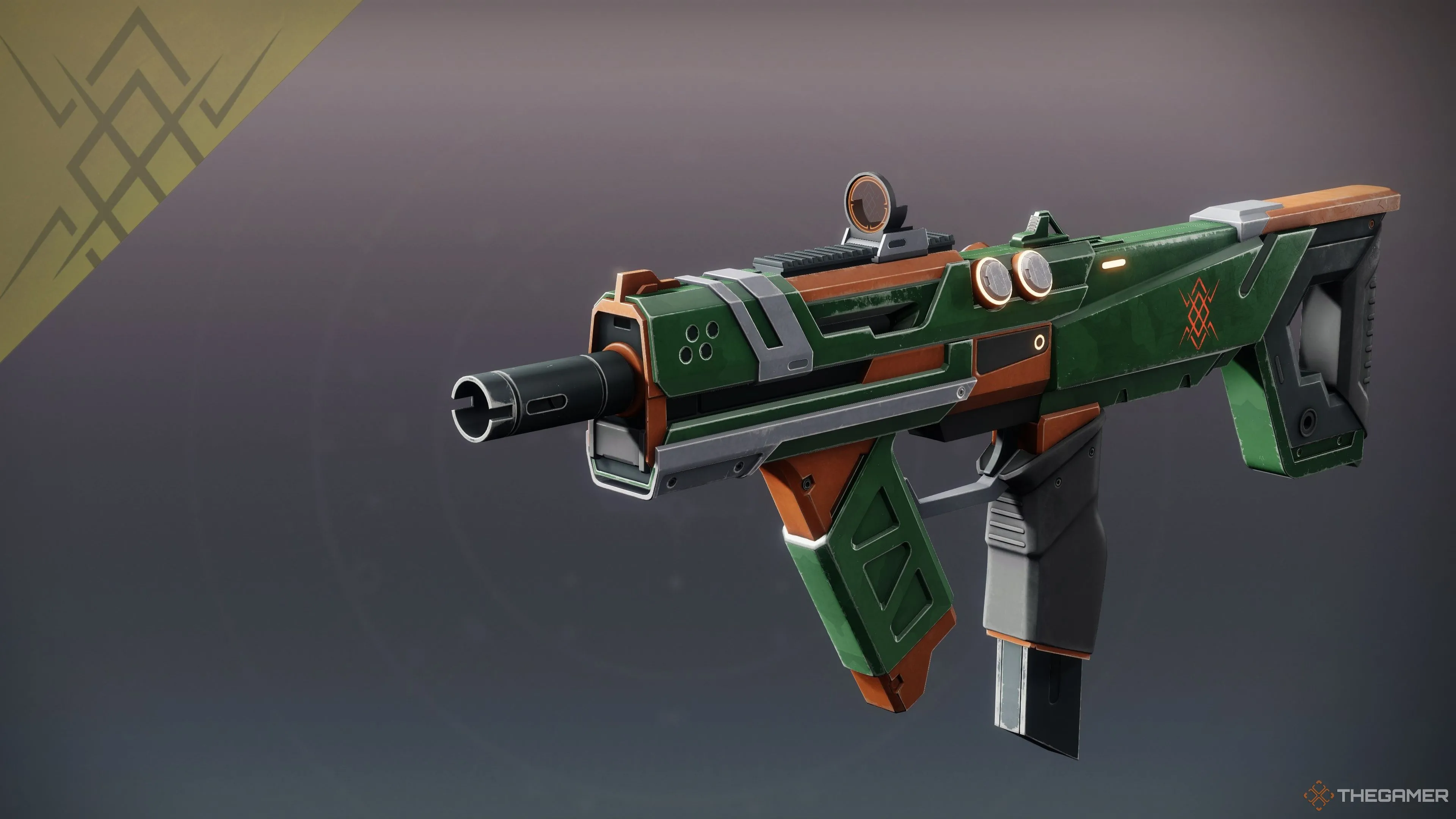 SMG Qua Nilus II với kiểu dáng gọn gàng, một vũ khí tầm gần trong Destiny 2.