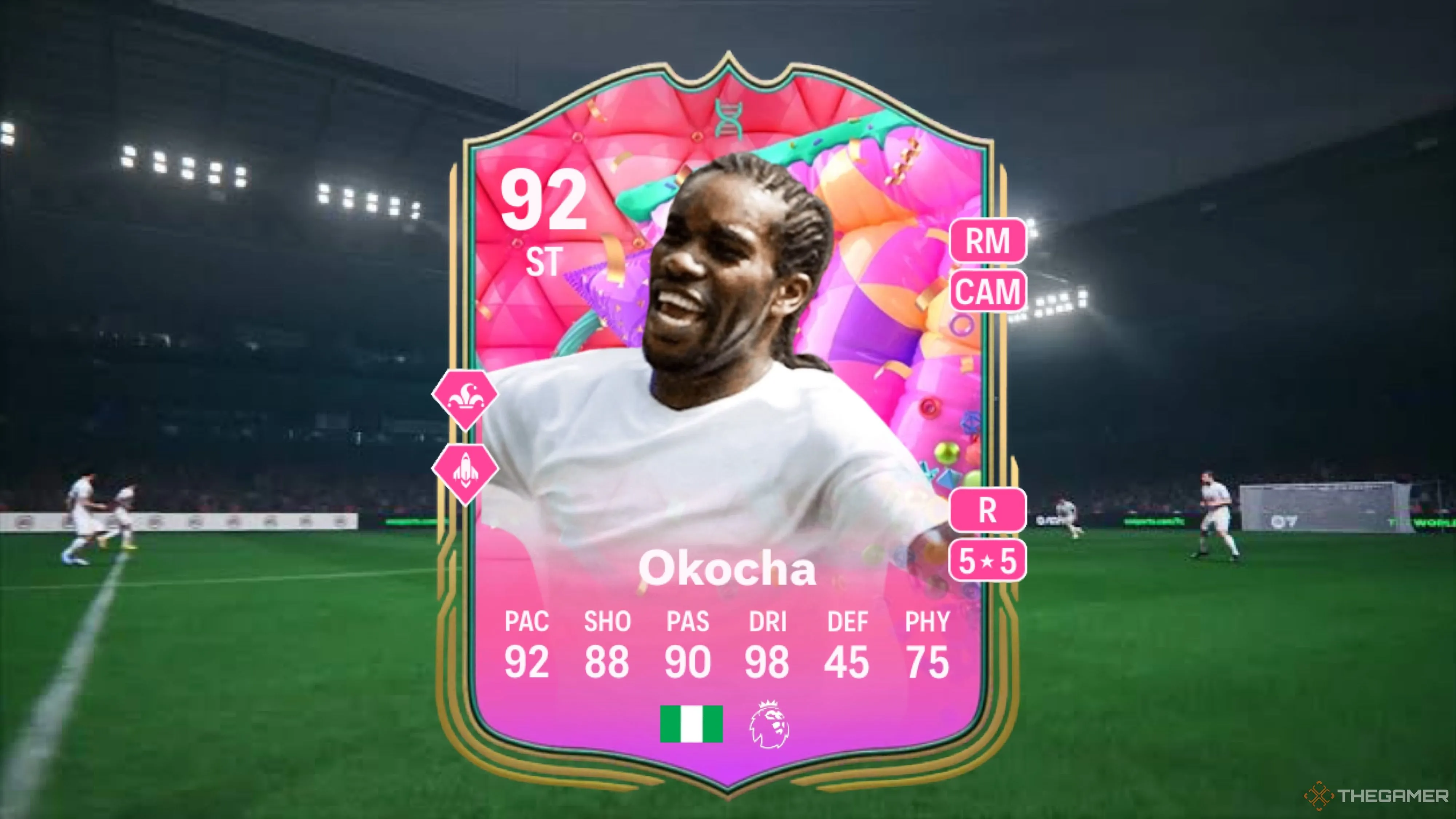 Thẻ Icon của Jay-Jay Okocha, một trong những huyền thoại mới được bổ sung vào chế độ Career Mode trong EA FC 26
