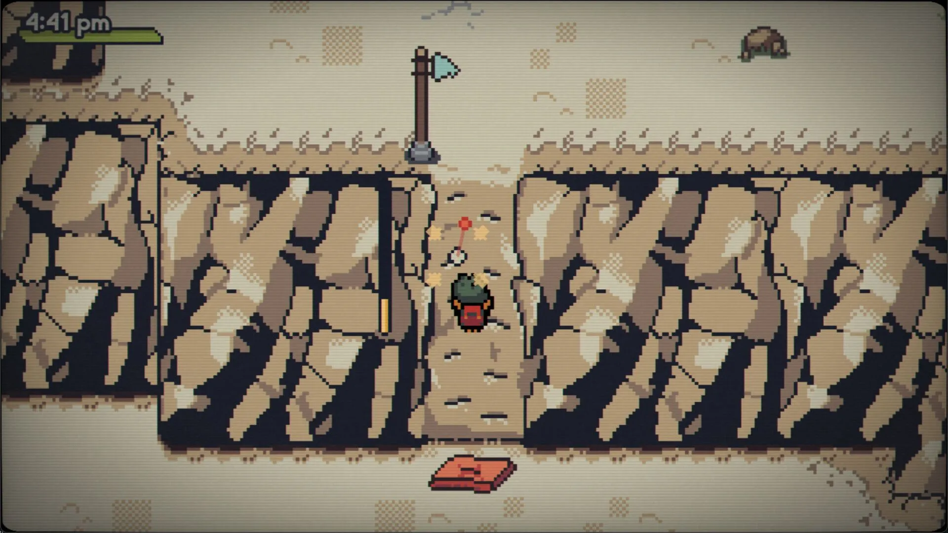 Ảnh chụp một vài nhân vật và bối cảnh pixel art trong Fading Serenades, thể hiện phong cách ấm áp của game