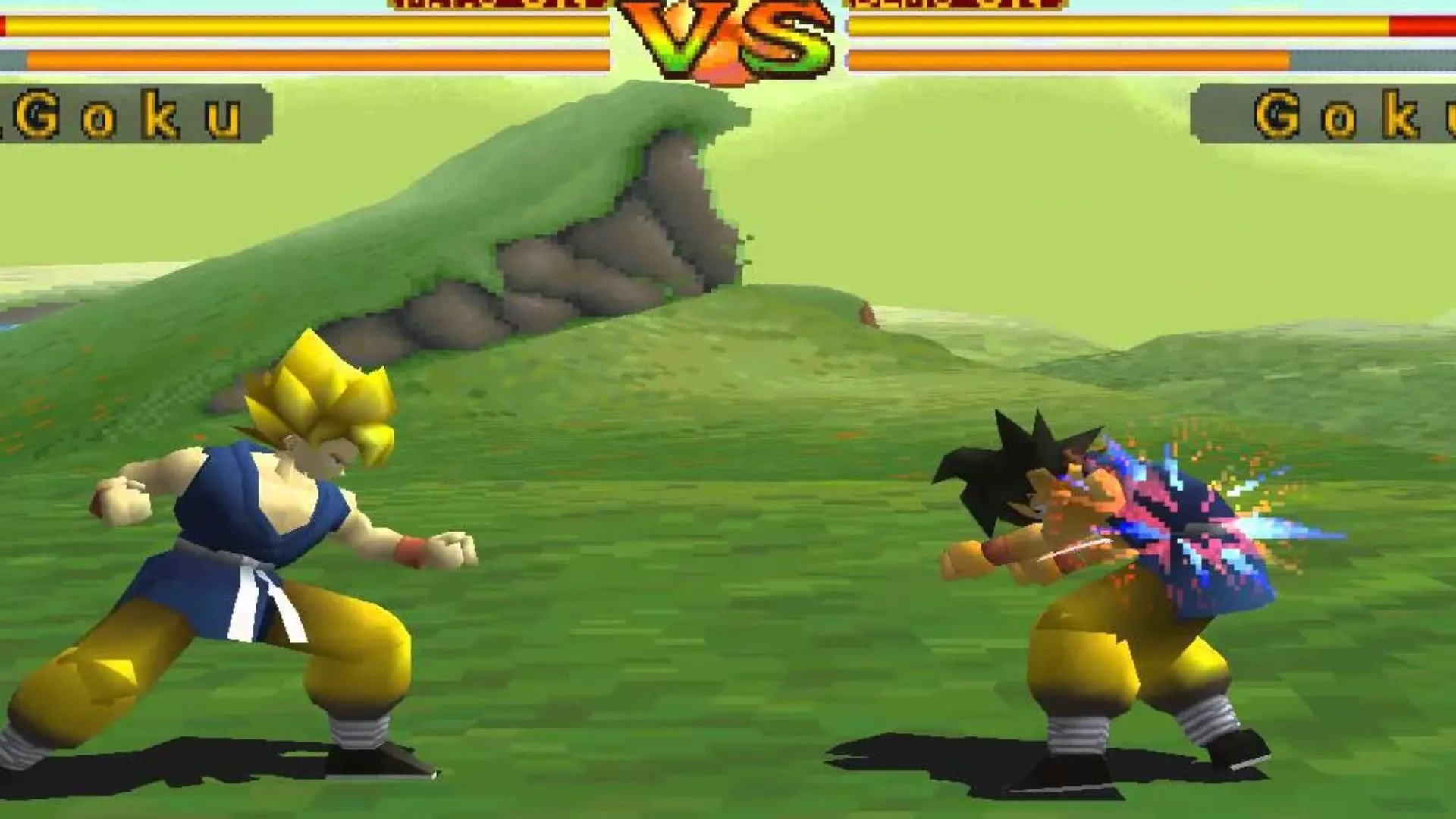 Ảnh gameplay Dragon Ball GT: Final Bout với hai nhân vật đối đầu trên nền 3D