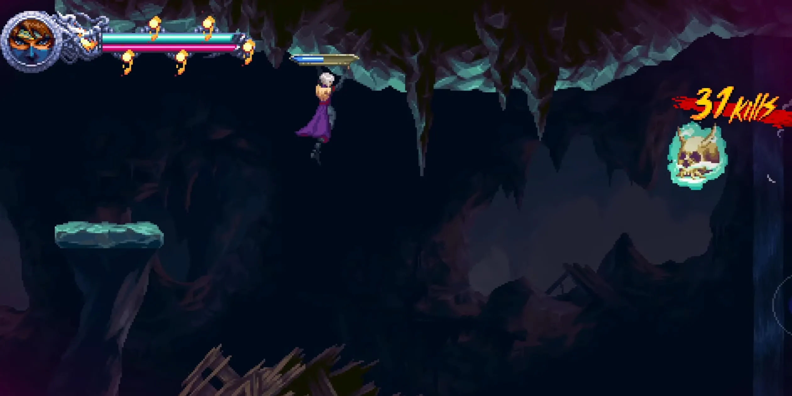 Back in the Caves (S-4) trong Ninja Gaiden: Ragebound - giới hạn thời gian và kẻ thù liên tục