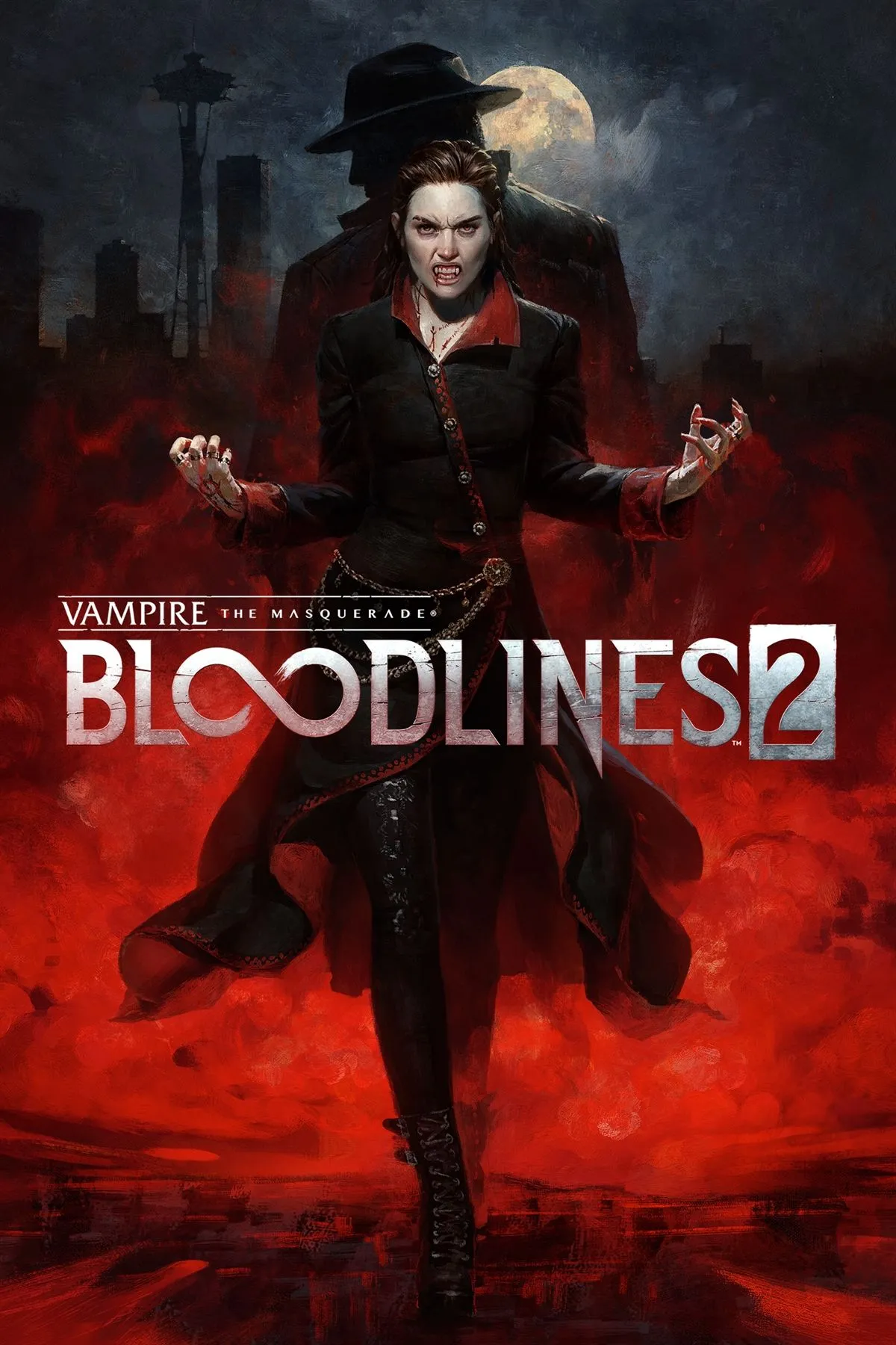 Bìa art chính thức Bloodlines 2 — cover art PS5, cảm quan World of Darkness