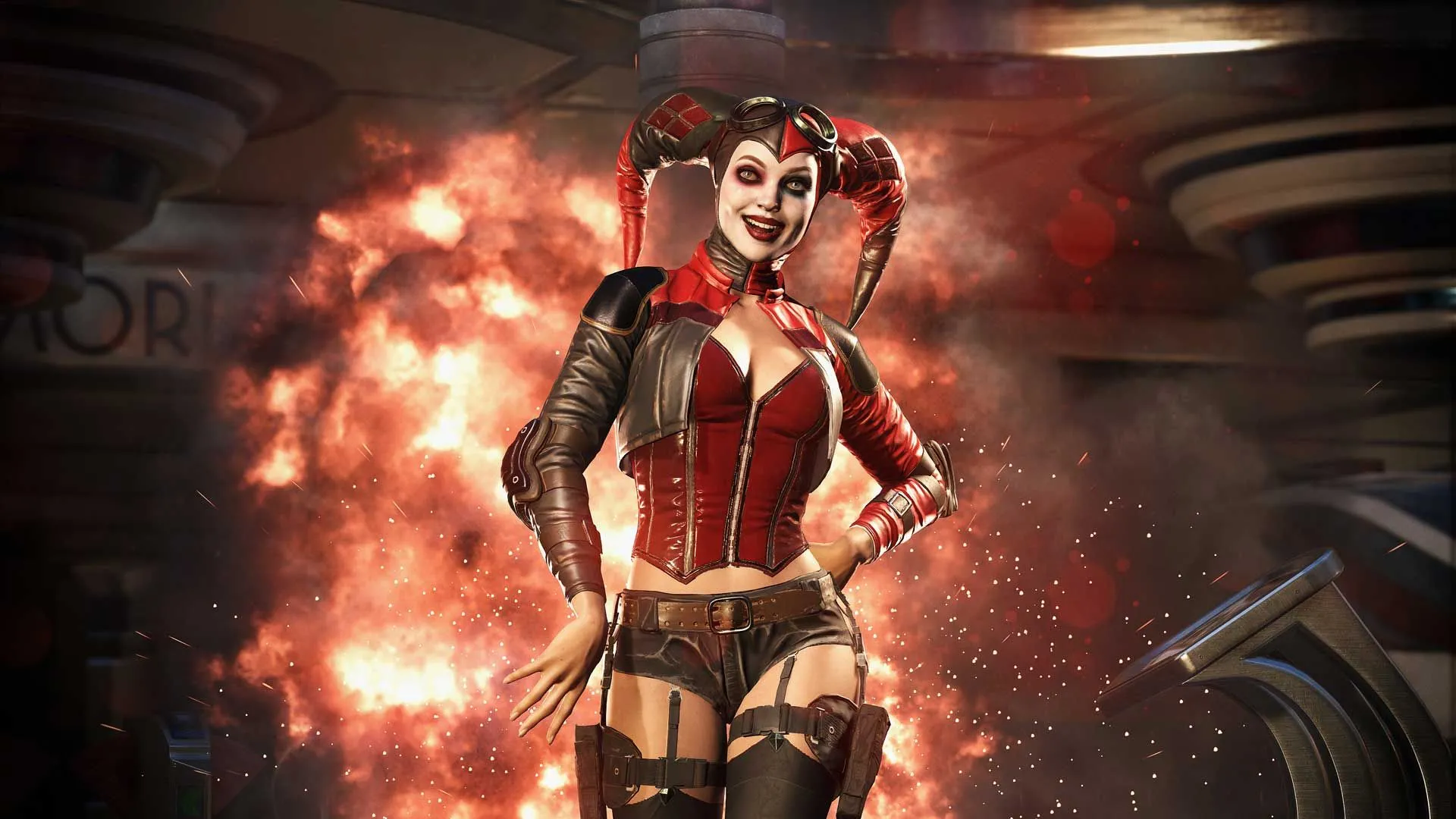 Cảnh chiến dịch Injustice 2: xung đột giữa Batman và Superman