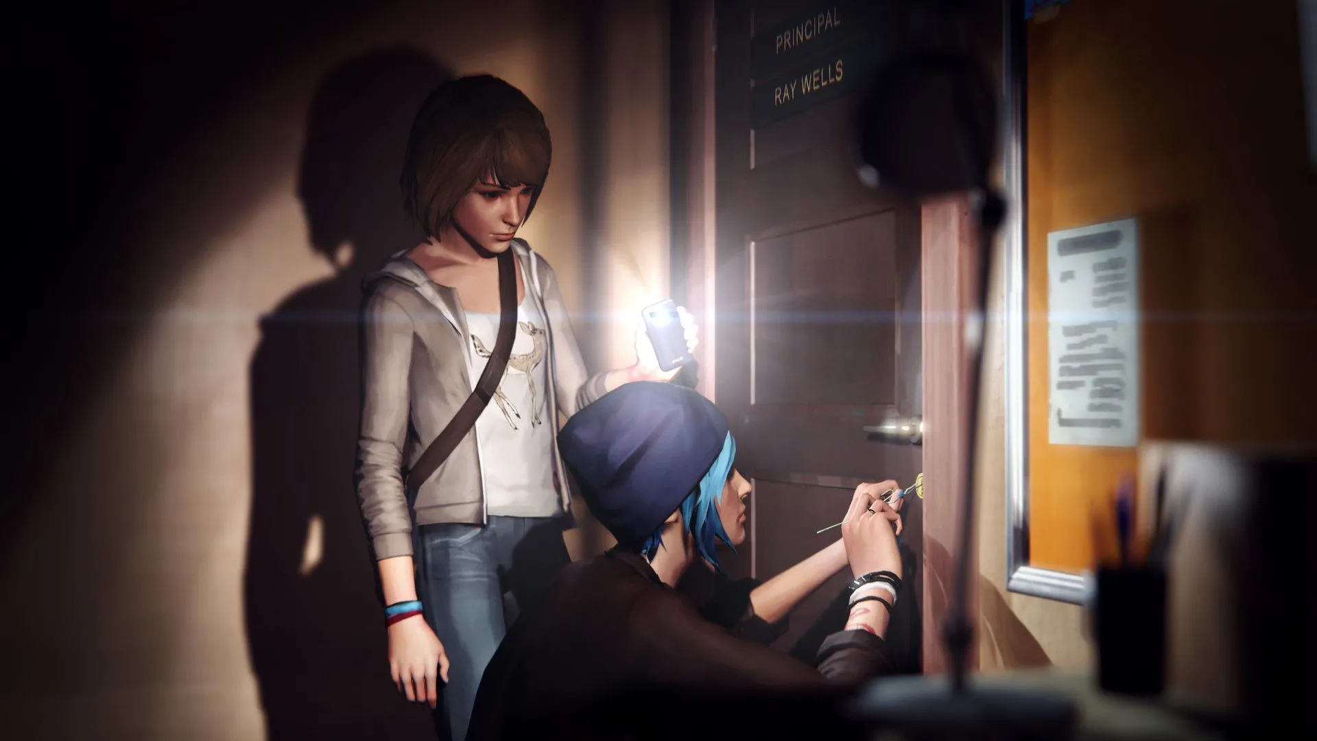 Cảnh trong Life Is Strange: Max và Chloe trước quyết định sinh tử
