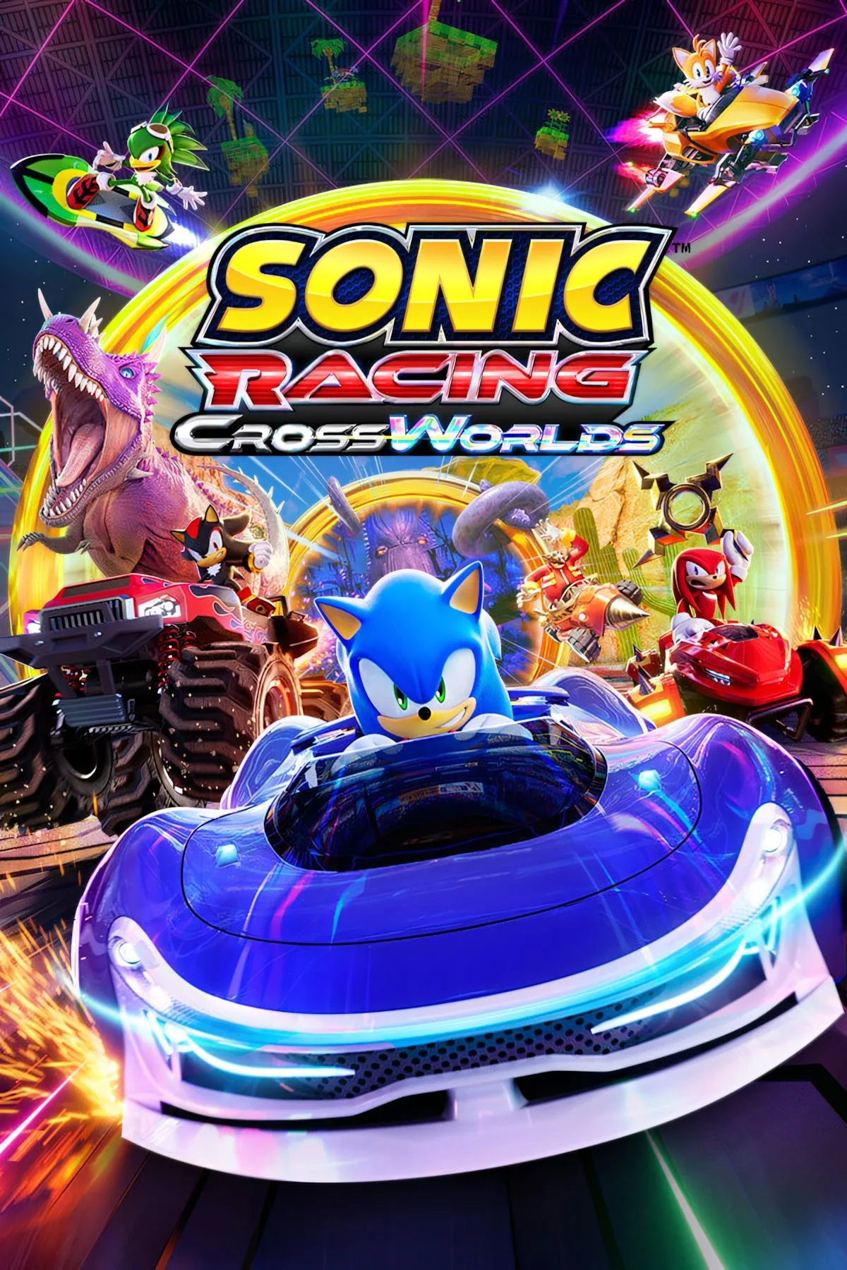 Cover art Sonic Racing: CrossWorlds với phong cách đua nhanh, hợp tác nhiều IP khác nhau