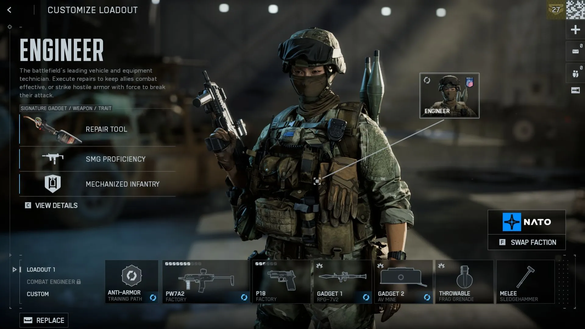 Engineer Battlefield 6, chuyên gia sửa chữa phương tiện