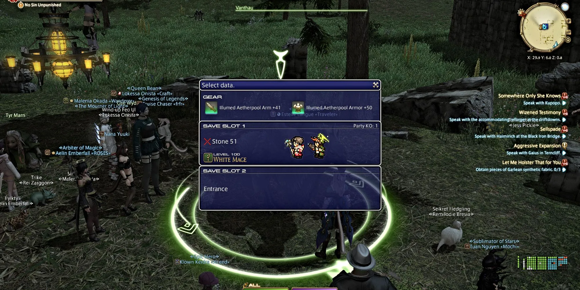 Giao diện chọn save slot và reset progress trong Pilgrim's Traverse