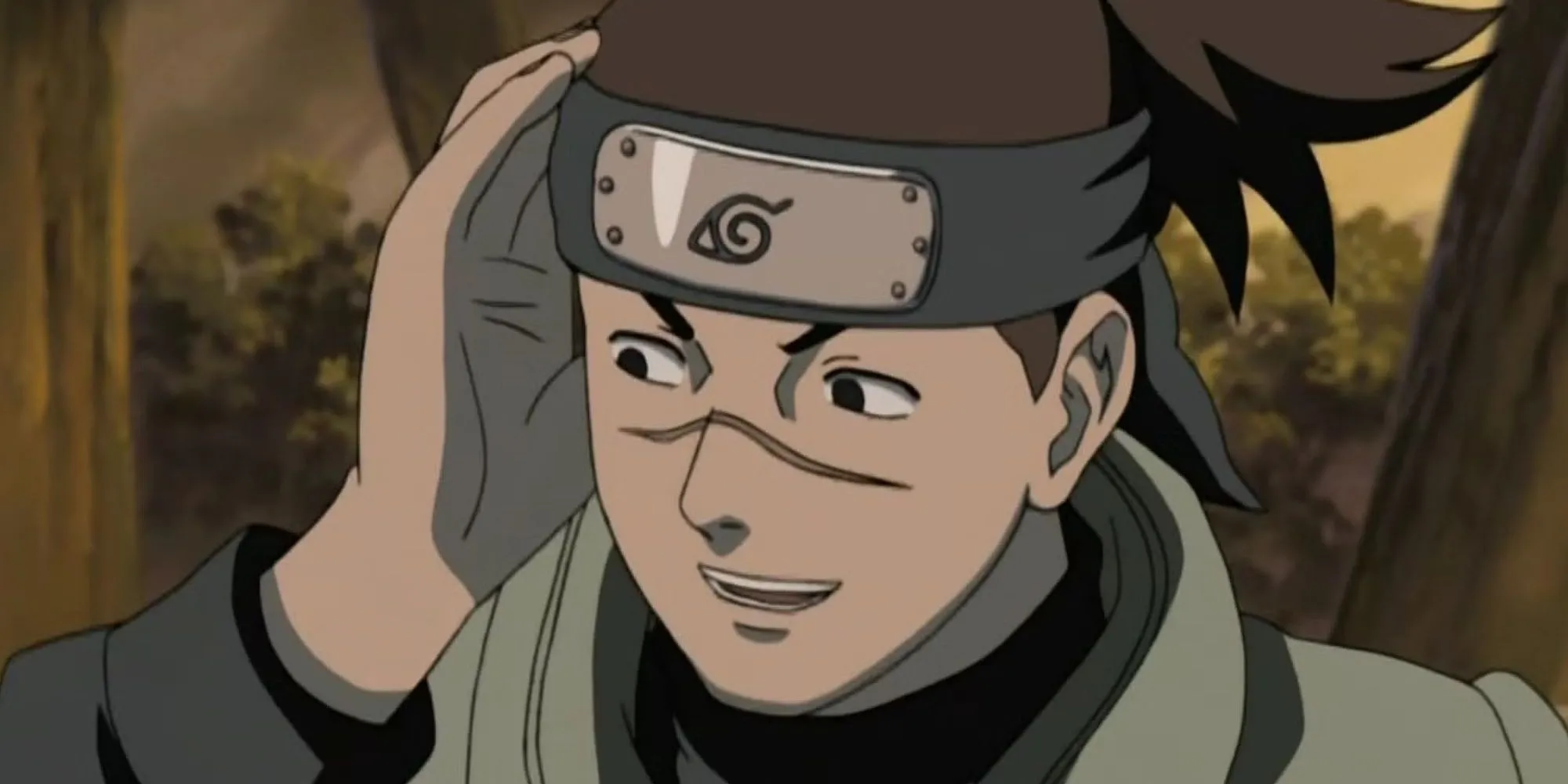 Iruka Umino che chở Naruto trong cảnh cảm xúc đầu series