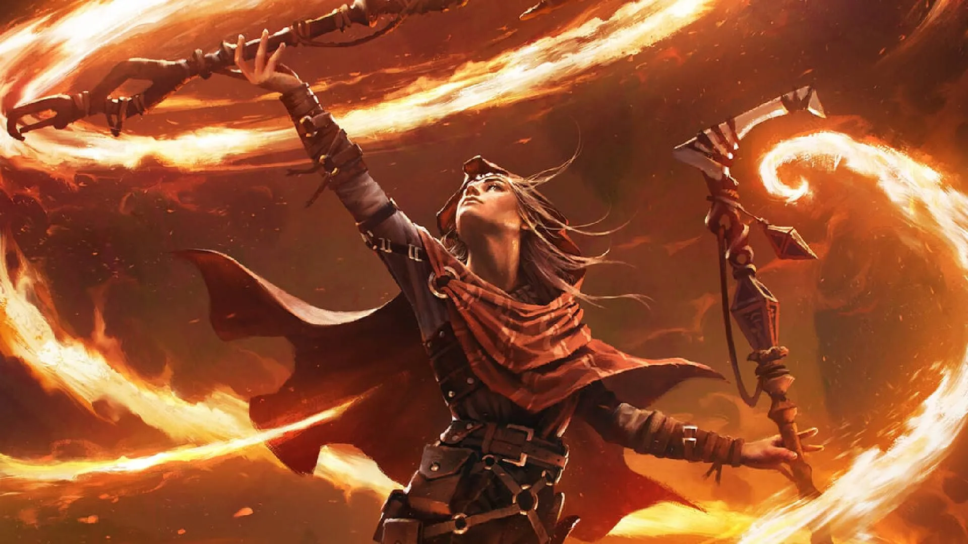 Pyromancer Sorcerer gia tăng sức mạnh phép lửa và kháng lửa để tối ưu Fireball