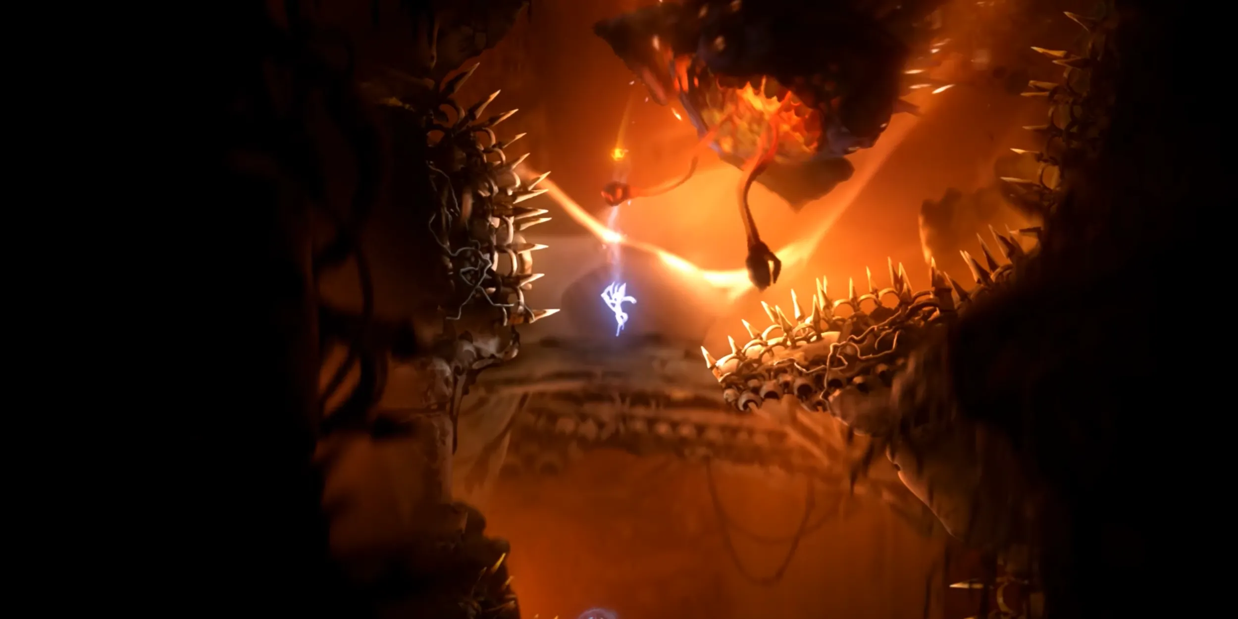 Sandworm Escape trong Ori and the Will of the Wisps - phân đoạn chạy trốn đòi hỏi phản xạ và nhảy chuẩn