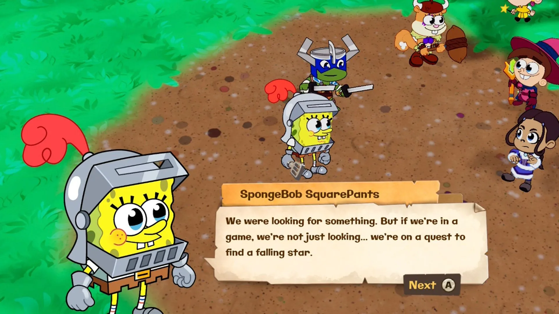SpongeBob và đội hình trong Nicktoons & The Dice of Destiny